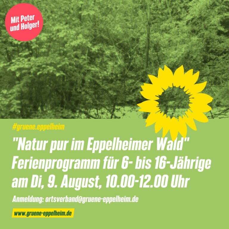 Grünes Ferienprogramm-Angebot – „Natur pur im Eppelheimer Wald“ mit Peter und Holger